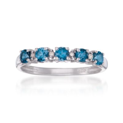 .70 ct. t.w. London Blue Topaz Ring With Diamonds in Sterling Silver &mdash; Alt Image 1