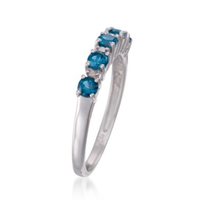 .70 ct. t.w. London Blue Topaz Ring With Diamonds in Sterling Silver &mdash; Alt Image 3