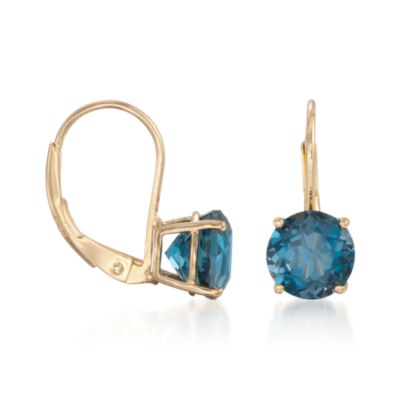 3.80 ct. t.w. London Blue Topaz Drop Earrings in 14kt Gold Over Sterling &mdash; Alt Image 3