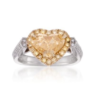 2.13 ct. t.w. Certified Fancy Yellow and White Diamond Ring in 18kt White Gold &mdash; Alt Image 1