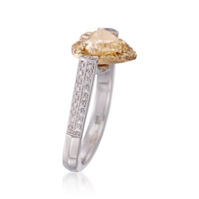 2.13 ct. t.w. Certified Fancy Yellow and White Diamond Ring in 18kt White Gold &mdash; Alt Image 3