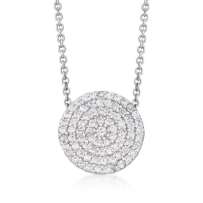 1.55 ct. t.w. Round CZ Drop Necklace in Sterling Silver. 16" &mdash; Alt Image 1