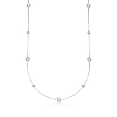 1.50 ct. t.w. White Topaz and .15 ct. t.w. Diamond Necklace in Sterling Silver &mdash; Alt Image 1