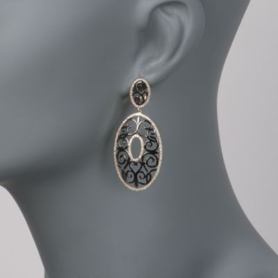 1.05 ct. t.w. Diamond Scrolled Earrings in 14kt Yellow Gold &mdash; Alt Image 2