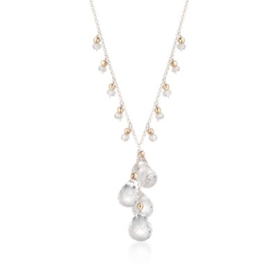 Rock Crystal Y-Necklace in Two-Tone. 18" &mdash; Alt Image 1