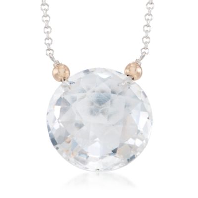 20.00 Carat Rock Crystal Necklace in Two-Tone. 18" &mdash; Alt Image 1