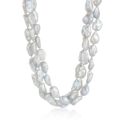 Baroque Pearl Three-Strand Necklace With 14kt Yellow Gold &mdash; Alt Image 1