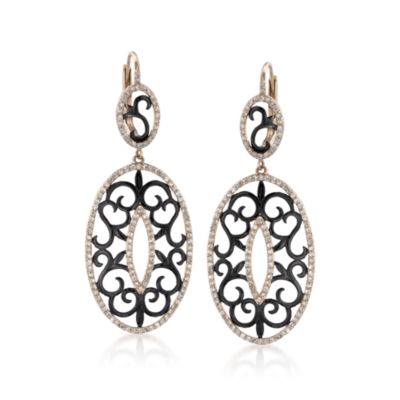 .87 ct. t.w. Diamond Two-Tone Scroll Earrings &mdash; Alt Image 1