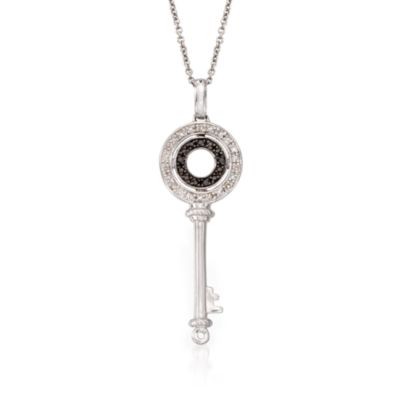 .15 ct. t.w. Black and White Diamond Interchangeable Pendant Set in Sterling Silver. 18" &mdash; Alt Image 3