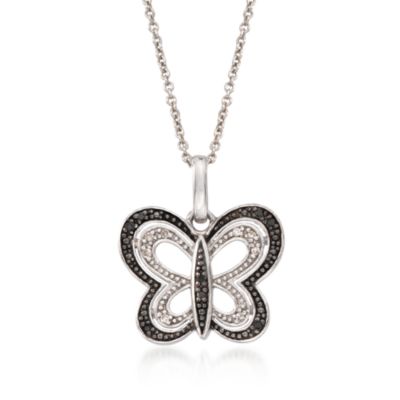 .15 ct. t.w. Black and White Diamond Interchangeable Pendant Set in Sterling Silver. 18" &mdash; Alt Image 4