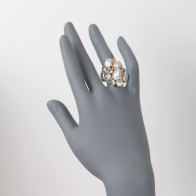Pearl and 5.50 ct. t.w. Multi-Gem Ring in 18kt Over Sterling &mdash; Alt Image 2