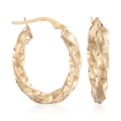 14kt Yellow Gold Fancy Hoop Earrings &mdash; Alt Image 1
