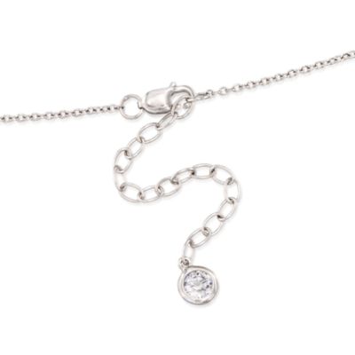 1.00 Carat CZ Solitaire Necklace in Sterling Silver &mdash; Alt Image 3