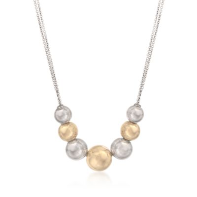 Italian Two-Tone Bead Necklace &mdash; Alt Image 1