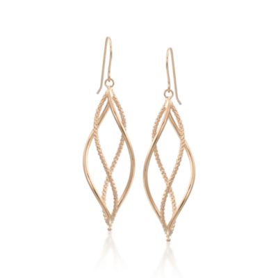 14kt Yellow Gold Open Free-Form Dangle Earrings &mdash; Alt Image 1