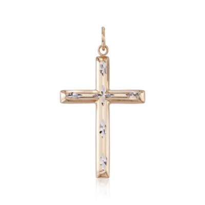 14kt Two-Tone Gold Cross Pendant &mdash; Alt Image 1
