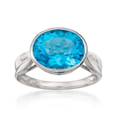 4.50 Carat Blue Topaz Ring in Sterling Silver &mdash; Alt Image 1