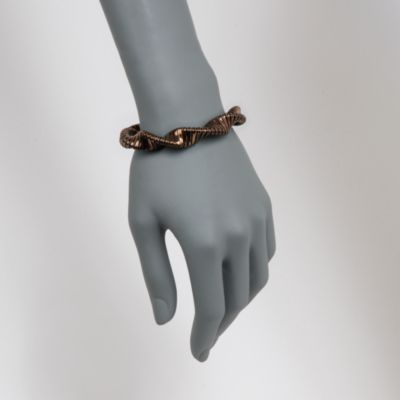 Sterling Silver Ribbed and Twisted Bangle Bracelet. 7" &mdash; Alt Image 2