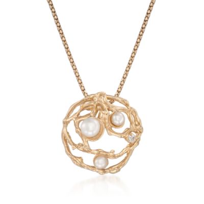 Pearl Nest Necklace in 24kt Over Sterling. 20" &mdash; Alt Image 1