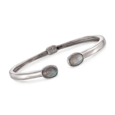Labradorite Cuff Bracelet in Sterling Silver &mdash; Alt Image 1