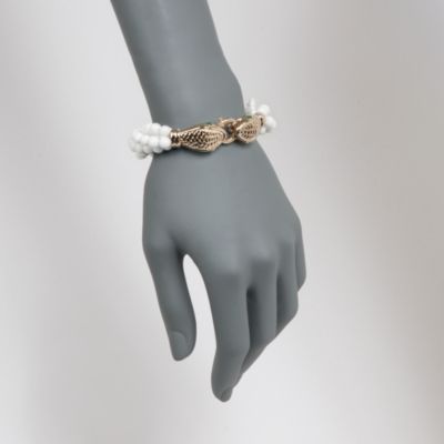 White Agate and .20 ct. t.w. Emerald Snake Head Bracelet in 14kt Over Sterling &mdash; Alt Image 2