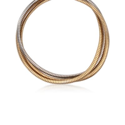 Italian Two-Tone Interlocking Necklace. 18" &mdash; Alt Image 1