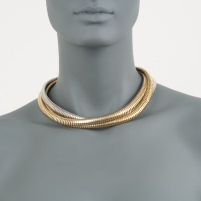 Italian Two-Tone Interlocking Necklace. 18" &mdash; Alt Image 2