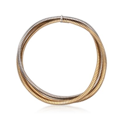 Italian Two-Tone Interlocking Necklace. 18" &mdash; Alt Image 3