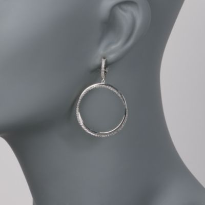 1.10 ct. t.w. Diamond Double Drop Hoop Earrings in 14kt White Gold &mdash; Alt Image 2
