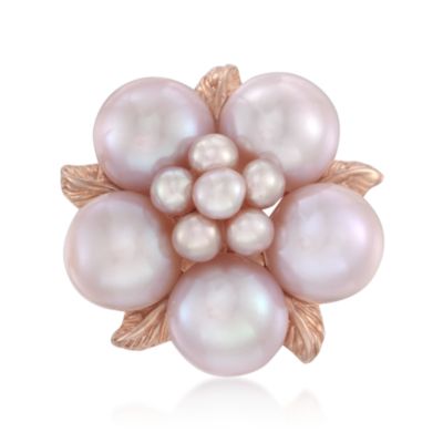 Pink Pearl Floral Statement Ring in 18kt Over Sterling &mdash; Alt Image 1