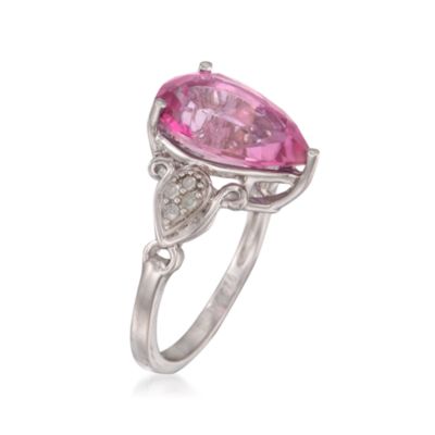 6.75 Carat Pink Topaz and .12 ct. t.w. Diamond Ring in Sterling Silver &mdash; Alt Image 3