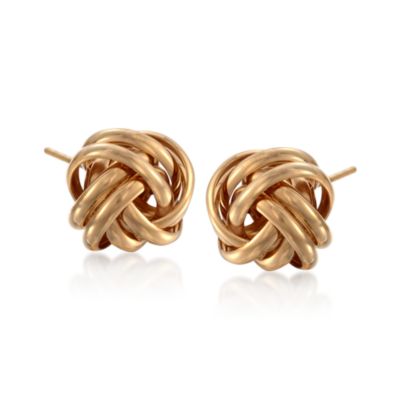 18kt Over Sterling Knot Earrings &mdash; Alt Image 1