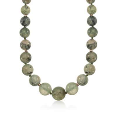 Prehnite Necklace in 14kt Yellow Gold. 18" &mdash; Alt Image 1