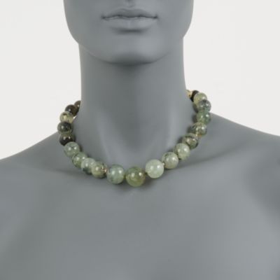 Prehnite Necklace in 14kt Yellow Gold. 18" &mdash; Alt Image 2