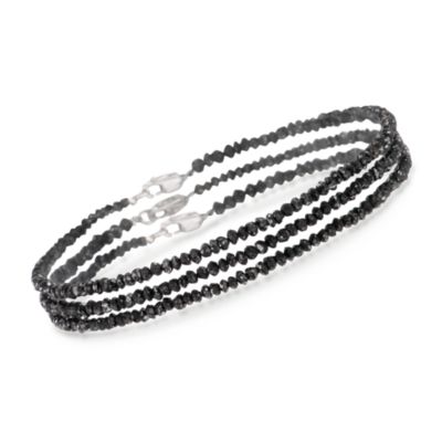 Set of Three 30.00 ct. t.w. Black Diamond Bracelets in 14kt White Gold. Size 8.5 &mdash; Alt Image 1