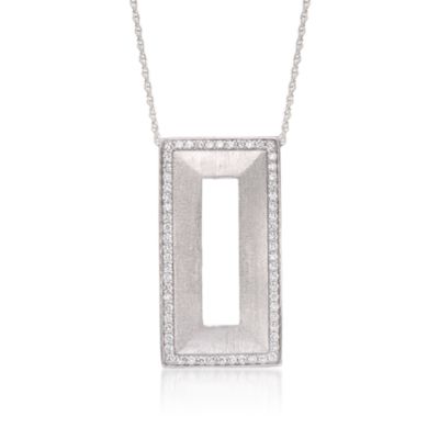 1.25 ct. t.w. CZ Rectangular Drop Necklace in Sterling Silver &mdash; Alt Image 1