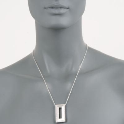 1.25 ct. t.w. CZ Rectangular Drop Necklace in Sterling Silver &mdash; Alt Image 4