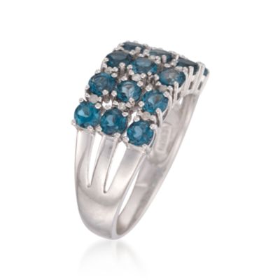 2.05 ct. t.w. London Blue Topaz Ring With Diamonds in Sterling Silver &mdash; Alt Image 3