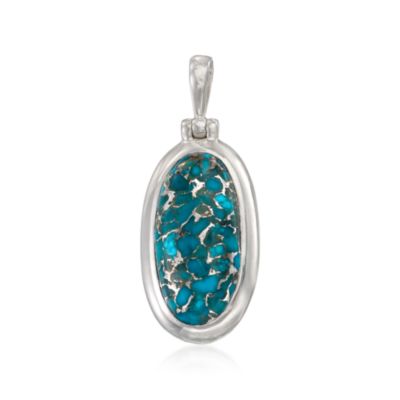 Mojave Turquoise Pendant in Sterling Silver &mdash; Alt Image 1