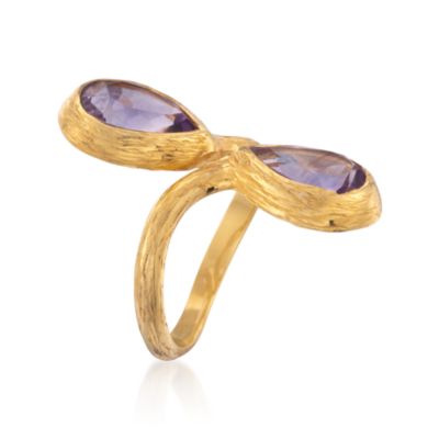 6.00 ct. t.w. Amethyst Bypass Ring in 14kt Over Sterling &mdash; Alt Image 3