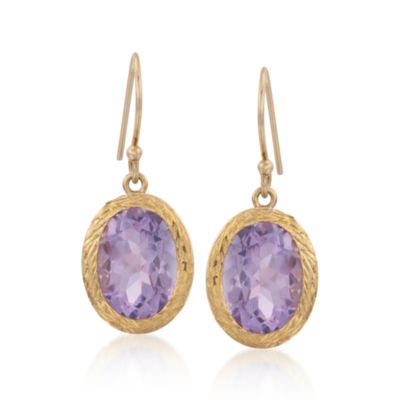 12.00 ct. t.w. Amethyst Drop Earrings in 14kt Over Sterling &mdash; Alt Image 1