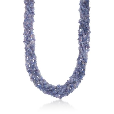 Multi-Strand Tanzanite Chip Necklace in Sterling Silver. 18" &mdash; Alt Image 1