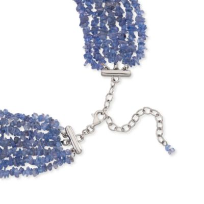Multi-Strand Tanzanite Chip Necklace in Sterling Silver. 18" &mdash; Alt Image 3