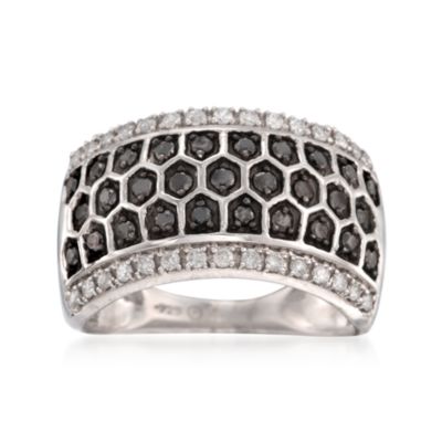.76 ct. t.w. Black and White Diamond Band in Sterling Silver &mdash; Alt Image 1