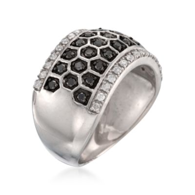 .76 ct. t.w. Black and White Diamond Band in Sterling Silver &mdash; Alt Image 3