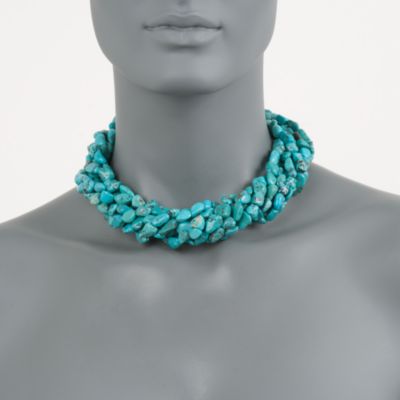 Turquoise Torsade Necklace. 18" &mdash; Alt Image 2