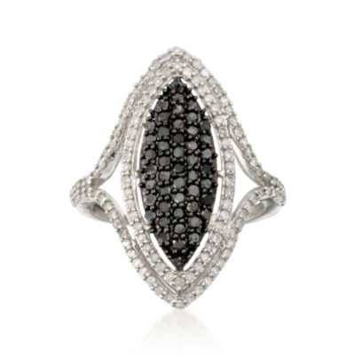 1.00 ct. t.w. Black and White Diamond Ring in Sterling Silver &mdash; Alt Image 1