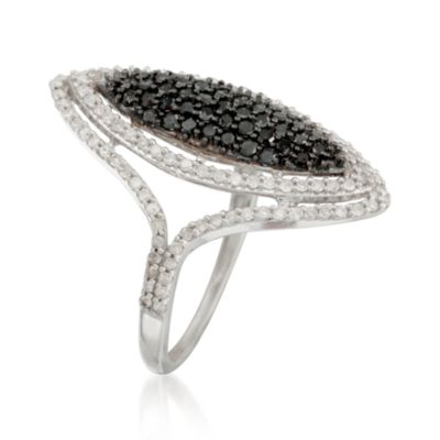 1.00 ct. t.w. Black and White Diamond Ring in Sterling Silver &mdash; Alt Image 3