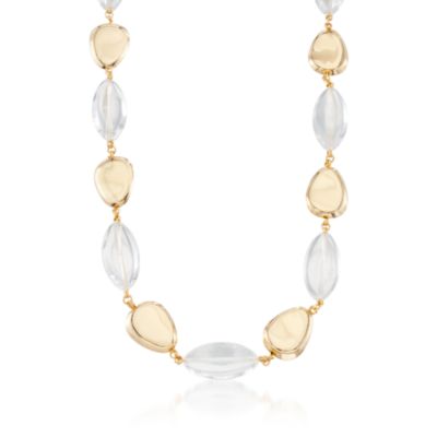 Rock Crystal Bead Necklace in 18kt Over Sterling &mdash; Alt Image 1