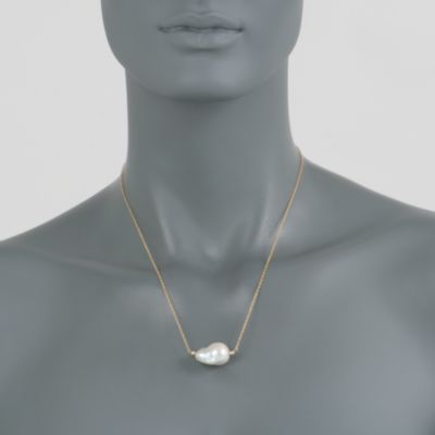13-16mm Baroque Pearl Pendant Necklace in 14kt Yellow Gold. 18" &mdash; Alt Image 2